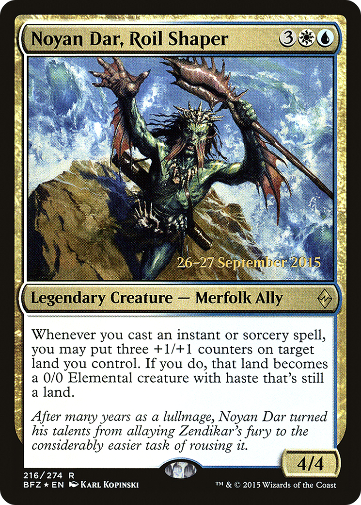 Noyan Dar, Roil Shaper (PBFZ-216S) - Battle for Zendikar Promos Foil - Premium MTG Single from Wizards of the Coast - Just $0.49! Shop now at Game Crave Tournament Store