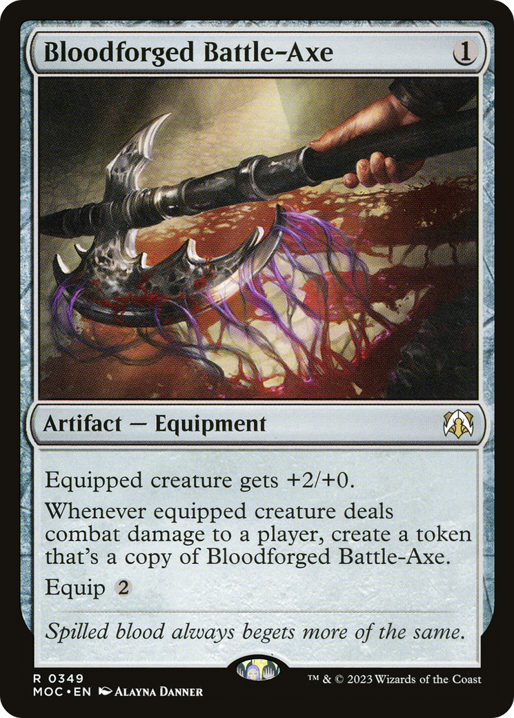 Bloodforged Battle-Axe (MOC-349) - March of the Machine Commander - Premium MTG Single from Wizards of the Coast - Just $0.19! Shop now at Game Crave Tournament Store