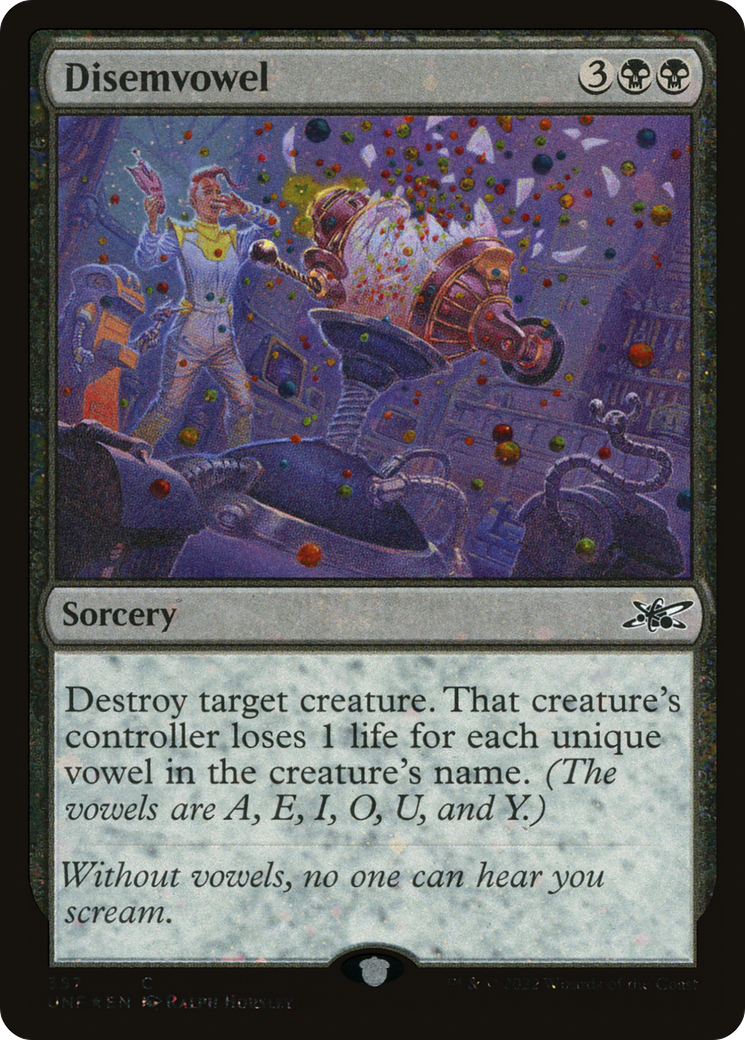 Disemvowel (UNF-357) - Unfinity Foil - Premium MTG Single from Wizards of the Coast - Just $0.08! Shop now at Game Crave Tournament Store