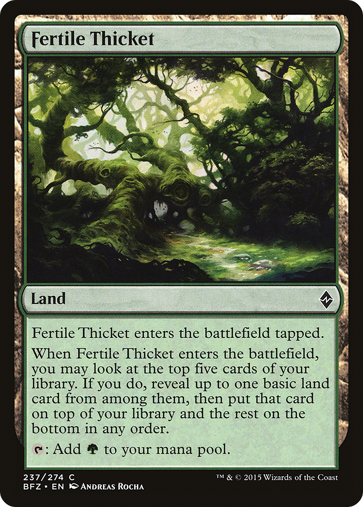 Fertile Thicket (BFZ-237) - Battle for Zendikar Foil - Premium MTG Single from Wizards of the Coast - Just $0.24! Shop now at Game Crave Tournament Store
