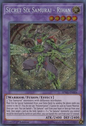 Secret Six Samurai - Rihan (SPWA-EN006) - Spirit Warriors 1st Edition - Premium Yugioh Single from Konami - Just $3.44! Shop now at Game Crave Tournament Store