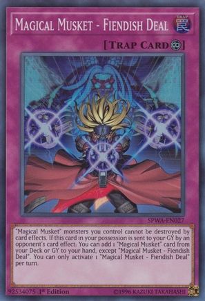 Magical Musket - Fiendish Deal (SPWA-EN027) - Spirit Warriors 1st Edition - Premium Yugioh Single from Konami - Just $0.26! Shop now at Game Crave Tournament Store