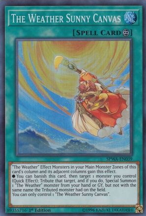The Weather Sunny Canvas (SPWA-EN039) - Spirit Warriors 1st Edition - Premium Yugioh Single from Konami - Just $0.26! Shop now at Game Crave Tournament Store