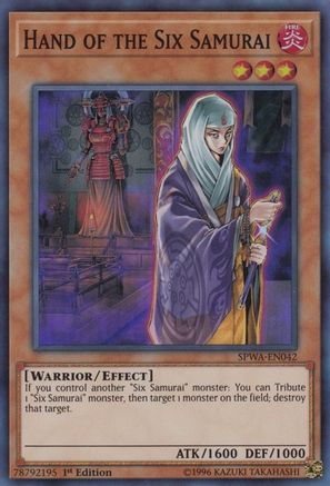 Hand of the Six Samurai (SPWA-EN042) - Spirit Warriors 1st Edition - Premium Yugioh Single from Konami - Just $0.25! Shop now at Game Crave Tournament Store