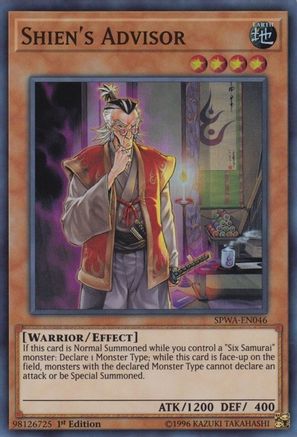 Shien's Advisor (SPWA-EN046) - Spirit Warriors 1st Edition - Premium Yugioh Single from Konami - Just $0.25! Shop now at Game Crave Tournament Store
