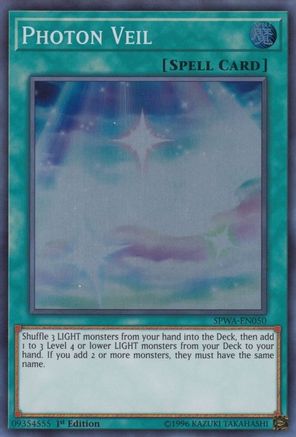Photon Veil (SPWA-EN050) - Spirit Warriors 1st Edition - Premium Yugioh Single from Konami - Just $0.25! Shop now at Game Crave Tournament Store