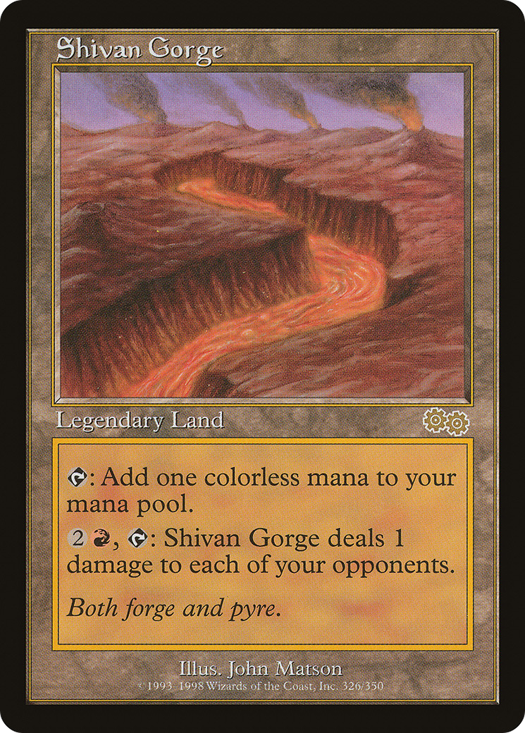 Shivan Gorge (USG-326) - Urza's Saga - Premium MTG Single from Wizards of the Coast - Just $0.77! Shop now at Game Crave Tournament Store