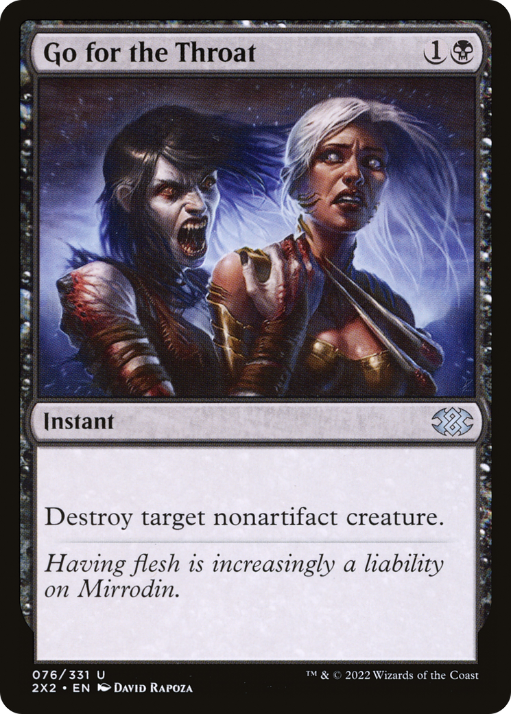 Go for the Throat (2X2-076) - Double Masters 2022 - Premium MTG Single from Wizards of the Coast - Just $0.19! Shop now at Game Crave Tournament Store
