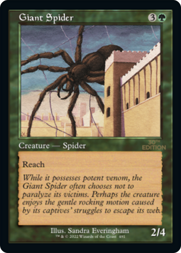Giant Spider (30A-491) - 30th Anniversary Edition - Premium MTG Single from Wizards of the Coast - Just $7.92! Shop now at Game Crave Tournament Store