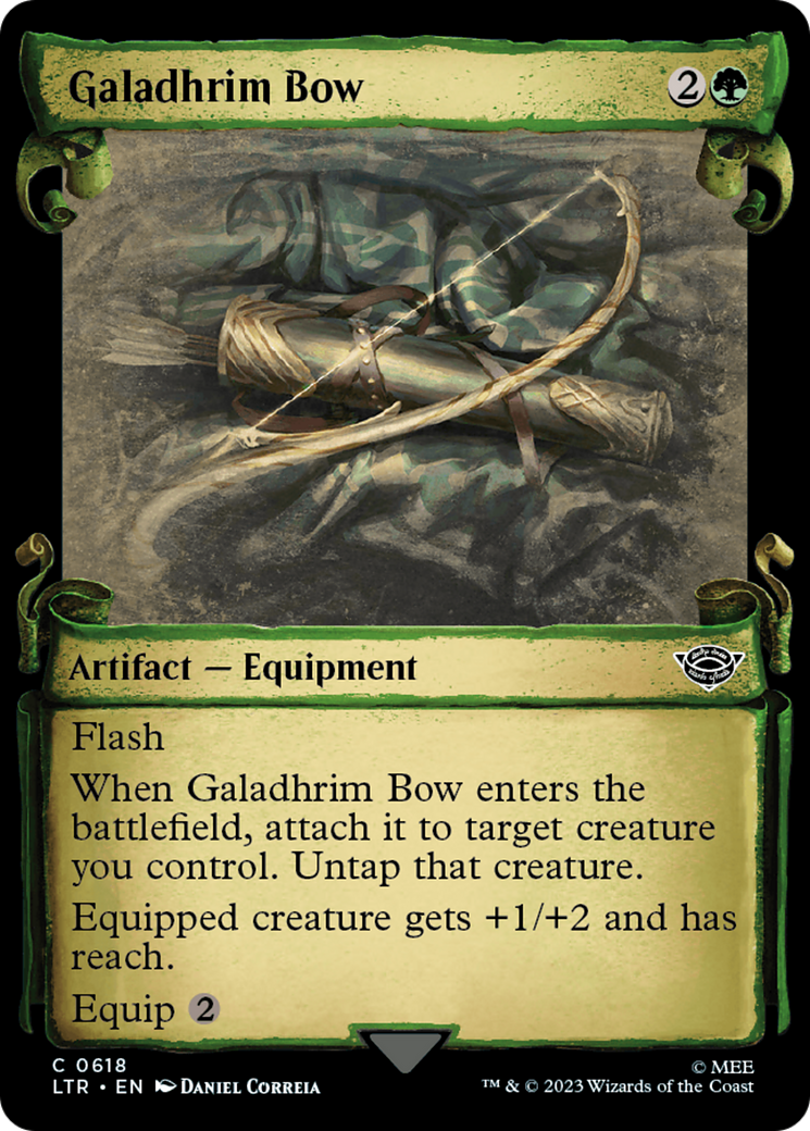 Galadhrim Bow (LTR-618) - The Lord of the Rings: Tales of Middle-earth: (Showcase) Foil - Premium MTG Single from Wizards of the Coast - Just $0.08! Shop now at Game Crave Tournament Store