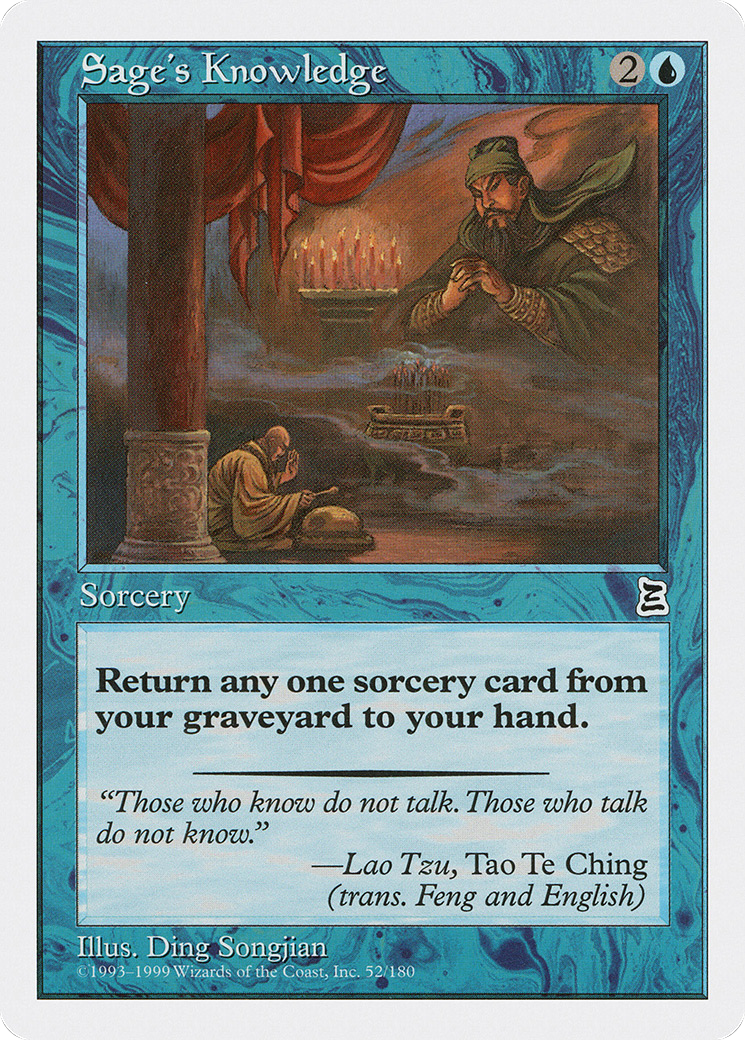 Sage's Knowledge (PTK-052) - Portal Three Kingdoms - Premium MTG Single from Wizards of the Coast - Just $0.72! Shop now at Game Crave Tournament Store