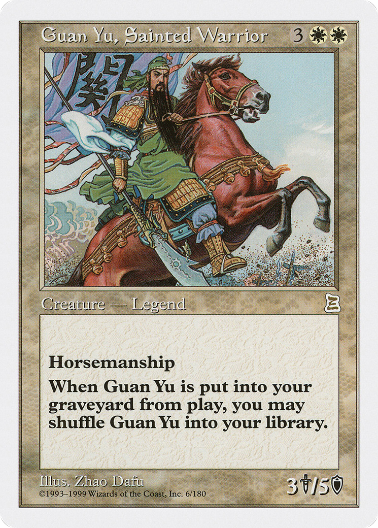 Guan Yu, Sainted Warrior (PTK-006) - Portal Three Kingdoms - Premium MTG Single from Wizards of the Coast - Just $36.99! Shop now at Game Crave Tournament Store