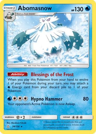 Abomasnow 38/156 - Ultra Prism - Premium Pokemon Single from Nintendo - Just $0.50! Shop now at Game Crave Tournament Store