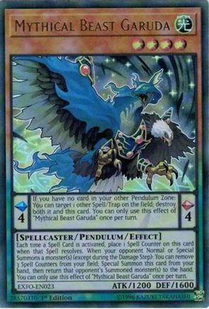 Mythical Beast Garuda (EXFO-EN023) - Extreme Force Unlimited - Premium Yugioh Single from Konami - Just $0.77! Shop now at Game Crave Tournament Store