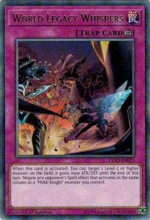 World Legacy Whispers (EXFO-EN071) - Extreme Force Unlimited - Premium Yugioh Single from Konami - Just $0.48! Shop now at Game Crave Tournament Store