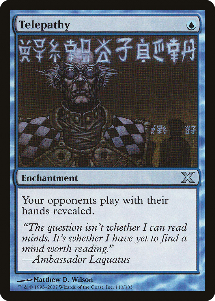 Telepathy (10E-113) - Tenth Edition - Premium MTG Single from Wizards of the Coast - Just $0.32! Shop now at Game Crave Tournament Store
