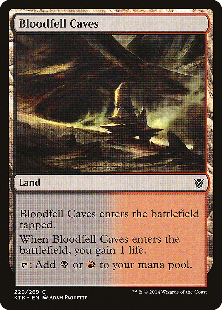 Bloodfell Caves (KTK-229) - Khans of Tarkir Foil - Premium MTG Single from Wizards of the Coast - Just $0.08! Shop now at Game Crave Tournament Store