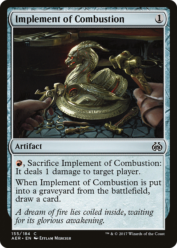 Implement of Combustion (AER-155) - Aether Revolt Foil - Premium MTG Single from Wizards of the Coast - Just $1.35! Shop now at Game Crave Tournament Store
