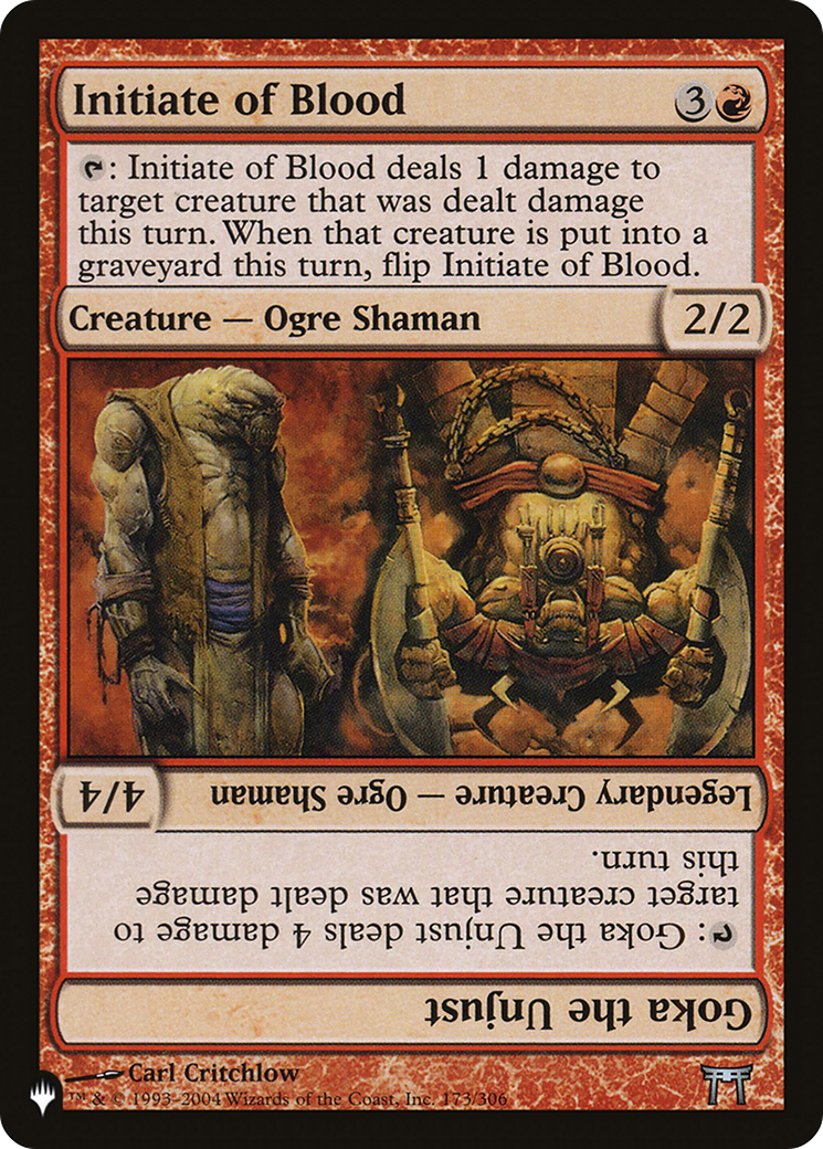 Initiate of Blood // Goka the Unjust (PLIST-1202) - The List - Premium MTG Single from Wizards of the Coast - Just $0.08! Shop now at Game Crave Tournament Store