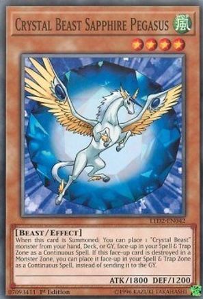 Crystal Beast Sapphire Pegasus (LED2-EN042) - Legendary Duelists: Ancient Millennium 1st Edition - Premium Yugioh Single from Konami - Just $0.23! Shop now at Game Crave Tournament Store