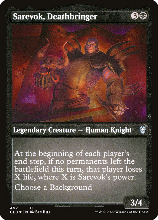 Sarevok, Deathbringer (CLB-497) - Commander Legends: Battle for Baldur's Gate Etched Foil - Premium MTG Single from Wizards of the Coast - Just $0.08! Shop now at Game Crave Tournament Store