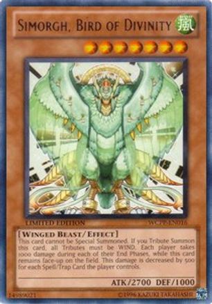 Simorgh, Bird of Divinity (WCPP-EN016) - World Championship 2010 Card Pack Limited - Premium Yugioh Single from Konami - Just $1.73! Shop now at Game Crave Tournament Store
