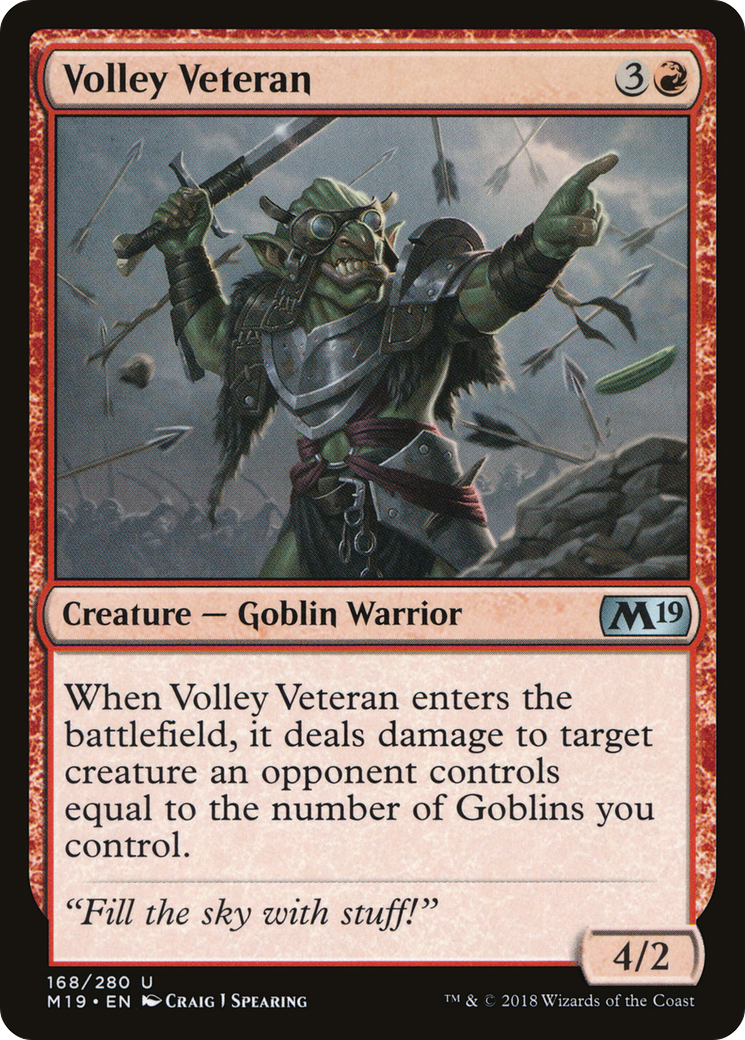 Volley Veteran (M19-168) - Core Set 2019 - Premium MTG Single from Wizards of the Coast - Just $0.08! Shop now at Game Crave Tournament Store