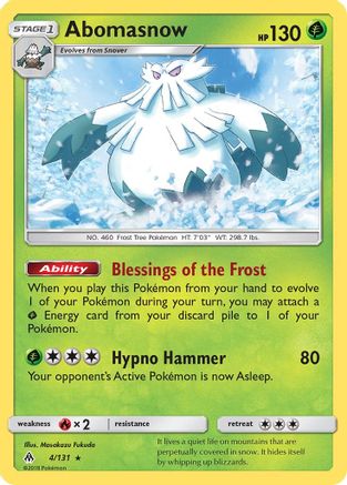 Abomasnow 4/131 - Forbidden Light - Premium Pokemon Single from Nintendo - Just $0.50! Shop now at Game Crave Tournament Store