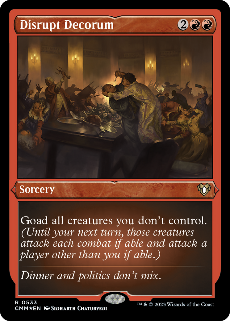Disrupt Decorum (CMM-533) - Commander Masters Etched Foil - Premium MTG Single from Wizards of the Coast - Just $4.58! Shop now at Game Crave Tournament Store