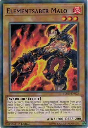 Elementsaber Malo (FLOD-EN022) - Flames of Destruction Unlimited - Premium Yugioh Single from Konami - Just $0.25! Shop now at Game Crave Tournament Store