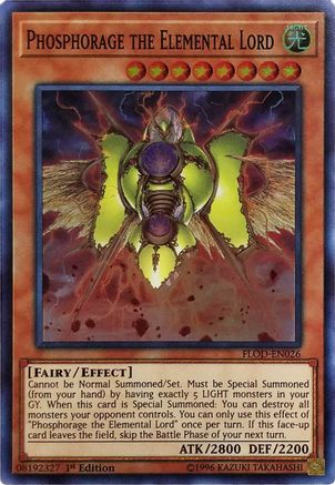 Phosphorage the Elemental Lord (FLOD-EN026) - Flames of Destruction 1st Edition - Premium Yugioh Single from Konami - Just $0.25! Shop now at Game Crave Tournament Store