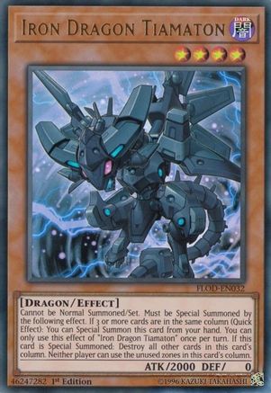 Iron Dragon Tiamaton (FLOD-EN032) - Flames of Destruction 1st Edition - Premium Yugioh Single from Konami - Just $0.27! Shop now at Game Crave Tournament Store
