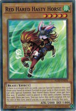 Red Hared Hasty Horse (FLOD-EN034) - Flames of Destruction 1st Edition - Premium Yugioh Single from Konami - Just $0.52! Shop now at Game Crave Tournament Store
