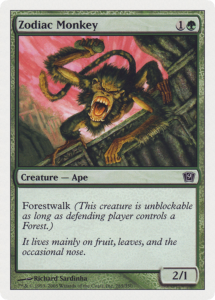 Zodiac Monkey (9ED-285) - Ninth Edition - Premium MTG Single from Wizards of the Coast - Just $0.46! Shop now at Game Crave Tournament Store
