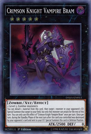 Crimson Knight Vampire Bram (DASA-EN013) - Dark Saviors 1st Edition - Premium Yugioh Single from Konami - Just $0.08! Shop now at Game Crave Tournament Store