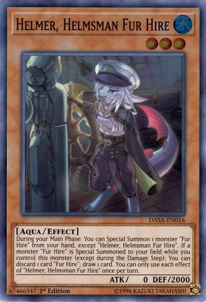 Helmer, Helmsman Fur Hire (DASA-EN016) - Dark Saviors 1st Edition - Premium Yugioh Single from Konami - Just $0.26! Shop now at Game Crave Tournament Store