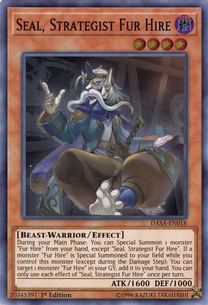 Seal, Strategist Fur Hire (DASA-EN018) - Dark Saviors Unlimited - Premium Yugioh Single from Konami - Just $0.26! Shop now at Game Crave Tournament Store