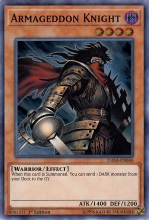 Armageddon Knight (DASA-EN040) - Dark Saviors Unlimited - Premium Yugioh Single from Konami - Just $0.12! Shop now at Game Crave Tournament Store