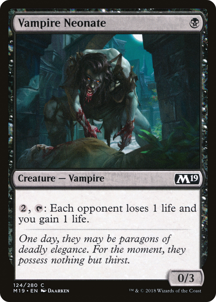Vampire Neonate (M19-124) - Core Set 2019 - Premium MTG Single from Wizards of the Coast - Just $0.08! Shop now at Game Crave Tournament Store