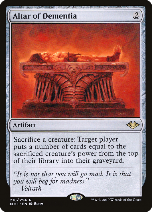 Altar of Dementia (MH1-218) - Modern Horizons Foil - Premium MTG Single from Wizards of the Coast - Just $3.11! Shop now at Game Crave Tournament Store