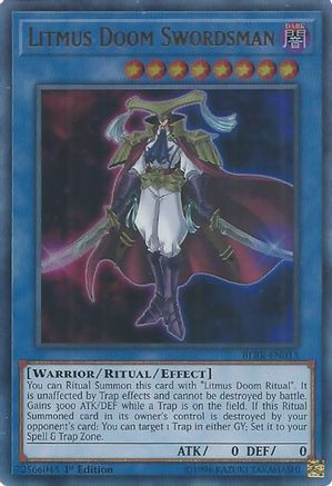 Litmus Doom Swordsman (BLRR-EN013) - Battles of Legend: Relentless Revenge 1st Edition - Premium Yugioh Single from Konami - Just $0.24! Shop now at Game Crave Tournament Store