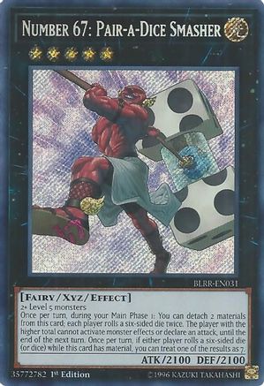 Number 67: Pair-a-Dice Smasher (BLRR-EN031) - Battles of Legend: Relentless Revenge 1st Edition - Premium Yugioh Single from Konami - Just $18.46! Shop now at Game Crave Tournament Store