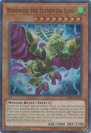 Windrose the Elemental Lord (BLRR-EN070) - Battles of Legend: Relentless Revenge 1st Edition - Premium Yugioh Single from Konami - Just $0.25! Shop now at Game Crave Tournament Store