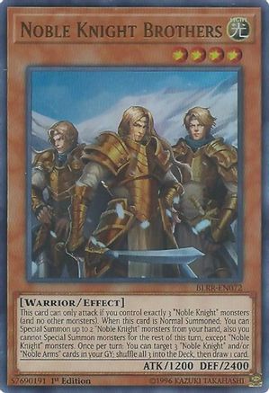 Noble Knight Brothers (BLRR-EN072) - Battles of Legend: Relentless Revenge 1st Edition - Premium Yugioh Single from Konami - Just $0.25! Shop now at Game Crave Tournament Store