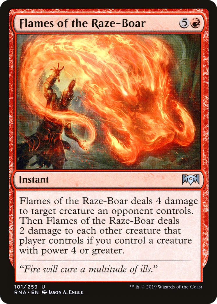 Flames of the Raze-Boar (RNA-101) - Ravnica Allegiance Foil - Premium MTG Single from Wizards of the Coast - Just $0.25! Shop now at Game Crave Tournament Store