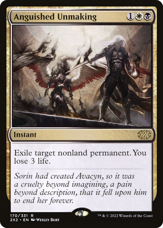 Anguished Unmaking (2X2-170) - Double Masters 2022 Foil - Premium MTG Single from Wizards of the Coast - Just $2.59! Shop now at Game Crave Tournament Store