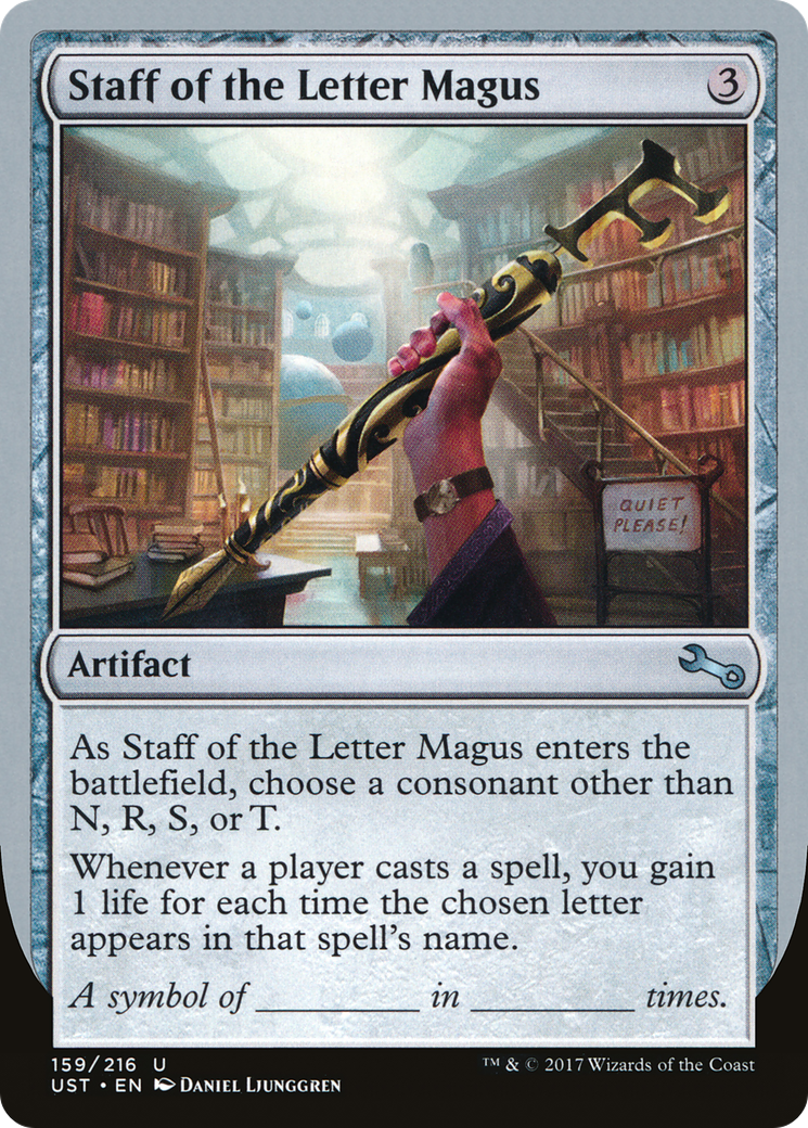Staff of the Letter Magus (UST-159) - Unstable Foil - Premium MTG Single from Wizards of the Coast - Just $0.08! Shop now at Game Crave Tournament Store