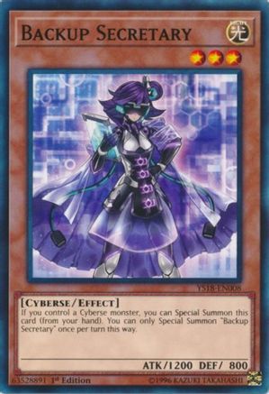Backup Secretary (YS18-EN008) - Starter Deck: Codebreaker 1st Edition - Premium Yugioh Single from Konami - Just $0.08! Shop now at Game Crave Tournament Store