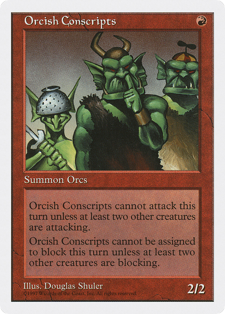Orcish Conscripts (5ED-255) - Fifth Edition - Premium MTG Single from Wizards of the Coast - Just $0.08! Shop now at Game Crave Tournament Store