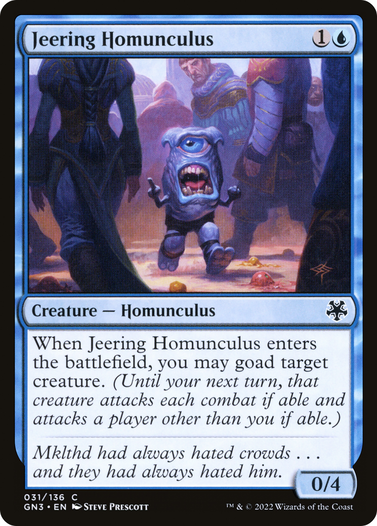 Jeering Homunculus (GN3-031) - Game Night: Free-for-All - Premium MTG Single from Wizards of the Coast - Just $0.08! Shop now at Game Crave Tournament Store